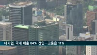 대기업, 우리나라 매출의 84% 견인…고용은 11%