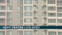 내달부터 전월세전환율 2.5%로 낮아진다