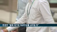 한경연 "대기업 임금인상률 작년보다 낮아질 듯"