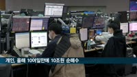 개인, 주식시장서 올해 10여일만에 10조원 순매수