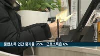 종합소득 연간 증가율 9.5%…근로소득은 6%에 그쳐