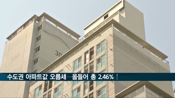 수도권 아파트값 오름세 이어져…올 들어 총 2.46%↑