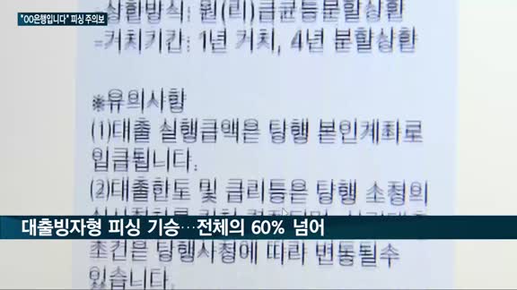 은행 명의 대출 문자메시지 '피싱 주의보' 발동