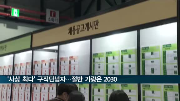 '사상 최다' 구직단념자…절반 가량은 2030