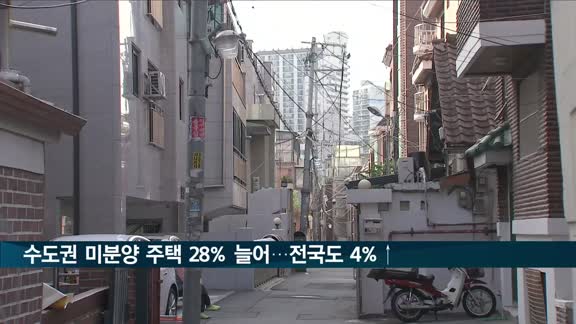 수도권 미분양 주택 28% 늘어…전국도 4% 증가