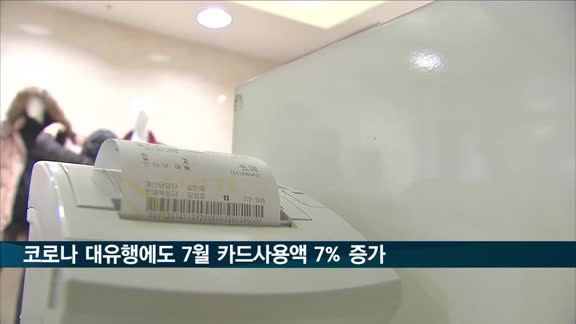 코로나 대유행에도 7월 카드사용액 7% 증가