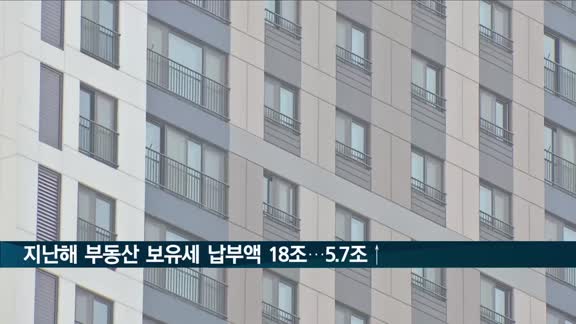 지난해 부동산 보유세 납부액 18조…3년새 5.7조 증가