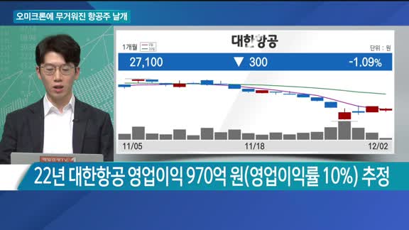 [애널리스트에게듣는다] 오미크론에 무거워진 항공주 날개