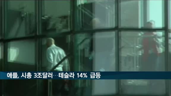 애플, 장중 시총 3조달러…테슬라 14%↑