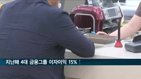 지난해 4대 금융그룹 이자이익 15% 상승