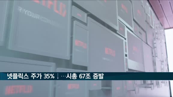 넷플릭스, 주가 35% 폭락…시총 67조원 증발