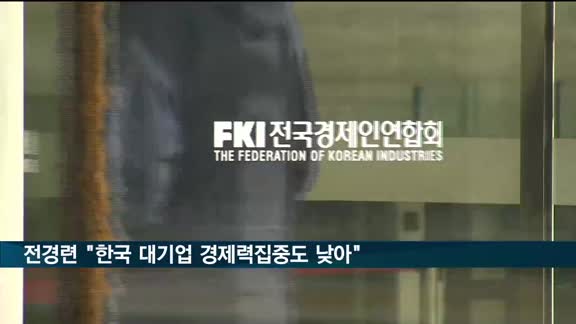 전경련 "한국 100대 기업 경제력집중도, 19개국 중 15위"