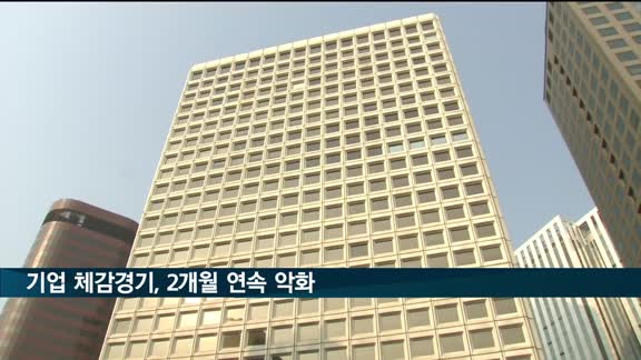 경기 둔화 우려에 기업 체감경기 2개월 연속 악화