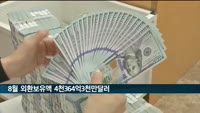 8월 외환보유액 4천364억3천만 달러…다시 감소세