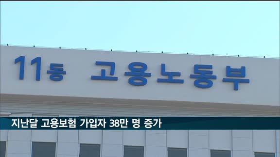 지난달 고용보험 가입자 38만 명 증가