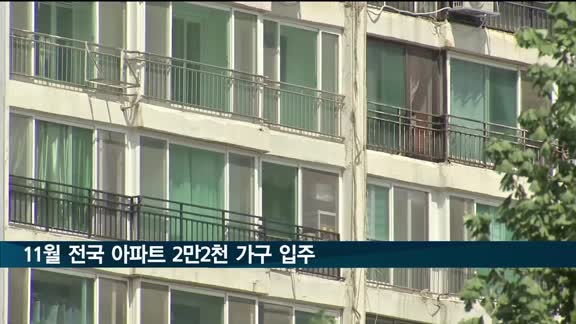 11월 전국 아파트 2만2천 가구 입주…이달 대비 52% 증가