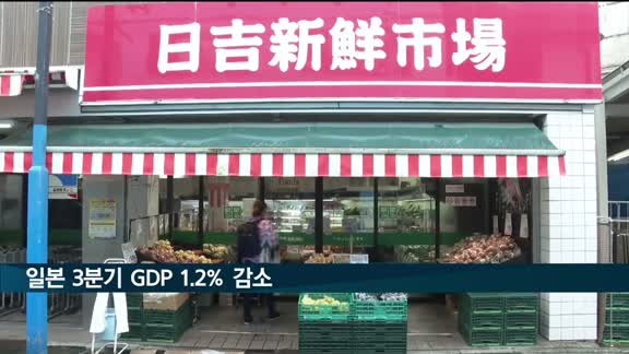 일본 3분기 GDP 1.2% 감소