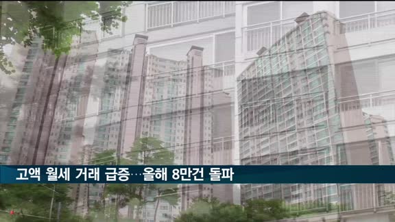 고액 월세 거래 급증…올해 8만건 돌파