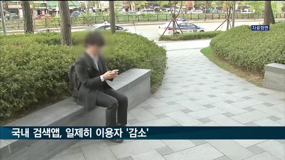 국내 검색앱 이용자 일제히 '감소'