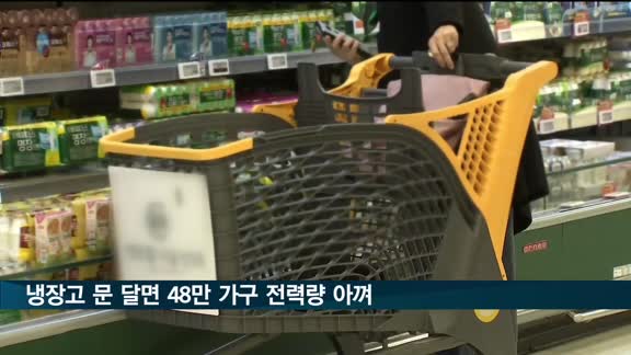 대형마트 등 냉장고 문 달면 48만 가구 사용 전력량 아낀다