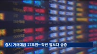 국내증시 거래대금 27조원…개인 거래대금만 20조원 넘겨