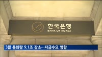3월 통화량 9.1조 원 감소…금융사·기업 등 자금 수요 영향