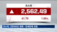 코스피, 2천560선 회복…6거래일 만에 반등