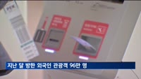 지난 달 방한 외국인 관광객 96만 명…"코로나 이후 가장 많아"
