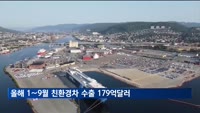 올해 1∼9월 친환경차 수출액 179억 달러…지난해 전체 넘어서