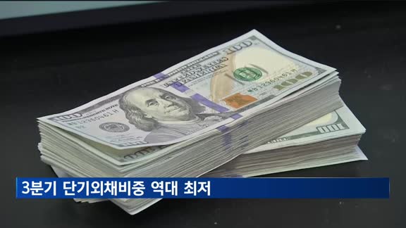 3분기 단기외채비중 역대 최저…"외채 건전성 지표 개선"