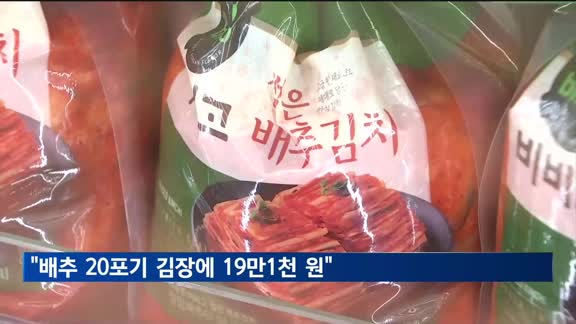 "배추 20포기 김장에 19만1천 원…작년보다 11.7% 저렴"