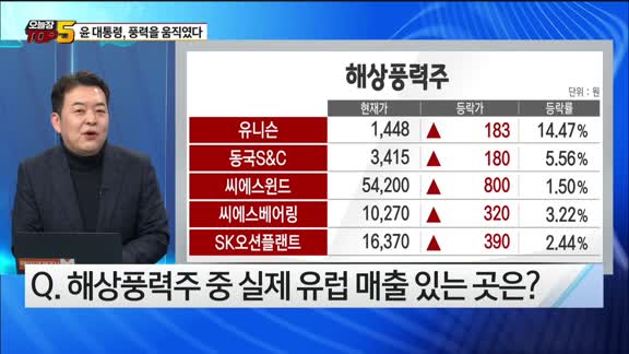 [오늘장TOP5 5위] 풍력주에 '영국 바람'이 분다~ ,풍력주급등