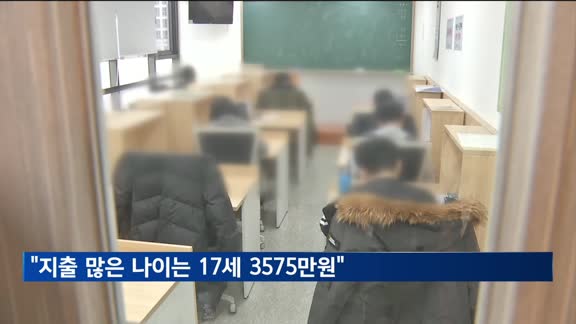 가장 지출 많은 나이는 17세 '3천575만 원'