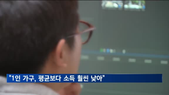 "1인 가구, 평균보다 소득 훨씬 낮아"