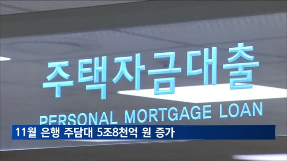 11월 은행 주담대 5조8천억 원 증가…"집단대출 일시 확대"