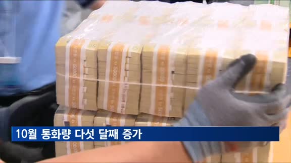 10월 통화량 다섯 달째 증가…수시입출식 예금에 자금 유입