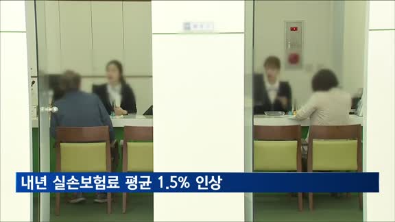 내년 실손보험료 평균 1.5% 인상…1세대는 4% 인하