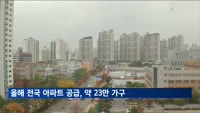 올해 전국 아파트 공급, 13년만에 최저