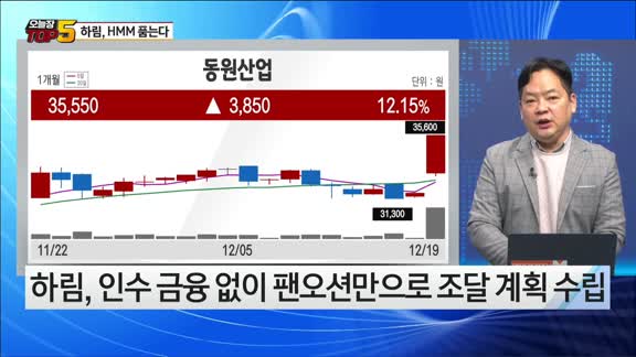 [오늘장TOP5 5위] 하림, 6조4000억에 HMM 품는다