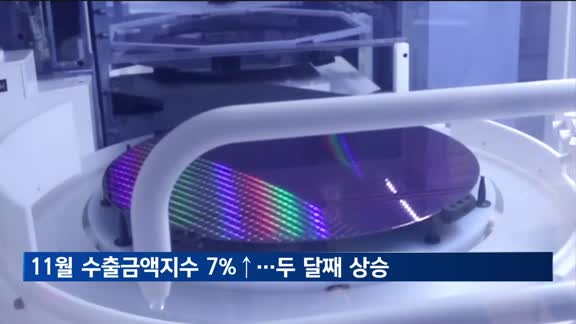 반도체가격 회복 등에 11월 수출금액지수 7%↑…두 달 연속 상승