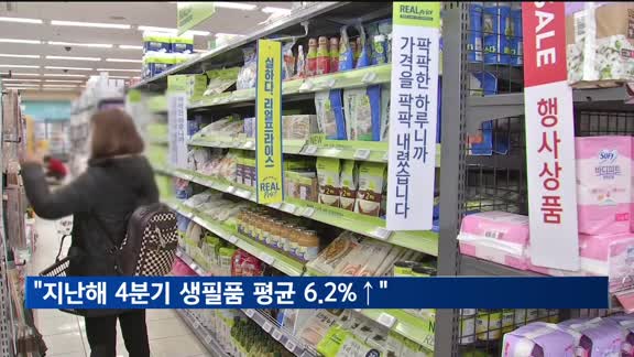 "지난해 4분기 생필품 평균 6.2%↑…아이스크림 상승률 최고"