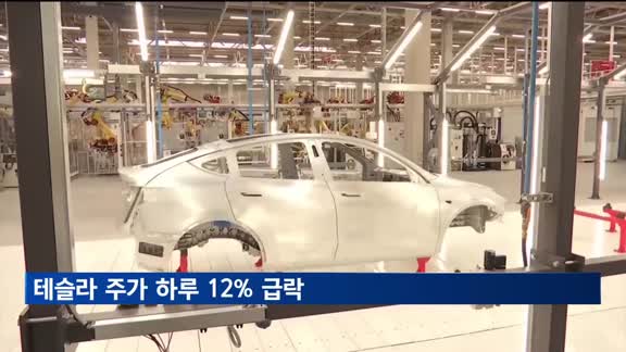 테슬라 주가 하루 12% 급락…8개월 만에 최저치