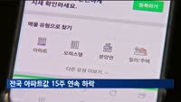 전국 아파트값 15주 연속 하락…전셋값은 상승폭 커져