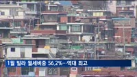 1월 빌라 월세 비중 56.2%…역대 최고