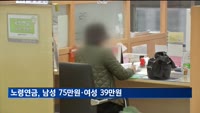 국민연금 월평균 노령연금액…남성 75만6천 원, 여성 39만 원