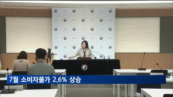 7월 소비자물가 2.6% 상승…농산물 가격 고공행진