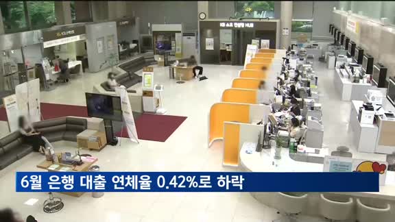 6월 은행 대출 연체율 0.42%…0.09%p 하락