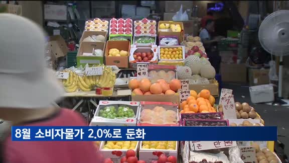 8월 소비자물가 2.0%로 둔화…농산물·유가 안정세