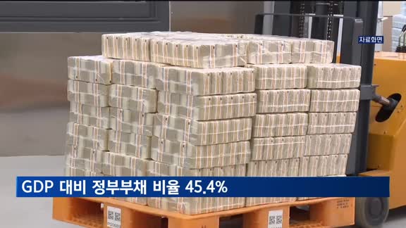 1분기 GDP 대비 정부부채 비율 45.4%…역대 최고치