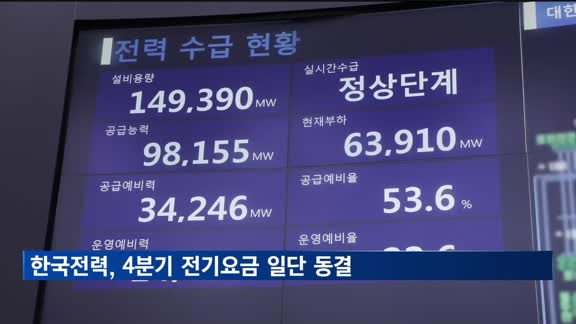 4분기 전기요금 일단 동결…연료비조정단가 '+5원' 유지